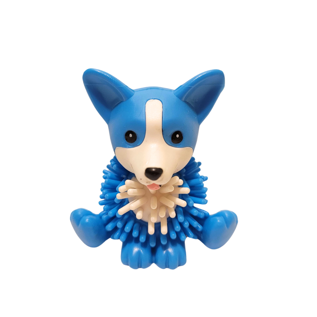 A blue spiky corgi figure.