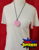 Pink Cookie Chewable Necklace on Mannequin