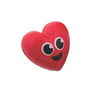 A red happy heart slow rise squishy. It has an open smiling mouth and pink freckles.