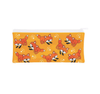 An orange animal fidget bag with foxes and mushrooms on it.