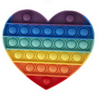 Heart shaped bubble pop fidget. Each of the six rows is one of the colors of the rainbow.