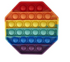 Octagonal shaped bubble pop fidget. Each of the six rows is one of the colors of the rainbow.
