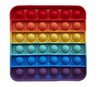 Square bubble pop fidget. Each of the six rows is one of the colors of the rainbow.