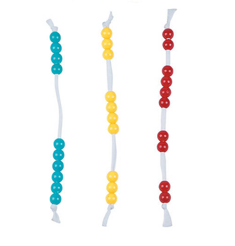 Sliding Bead Fidgets - blue, yellow, and red