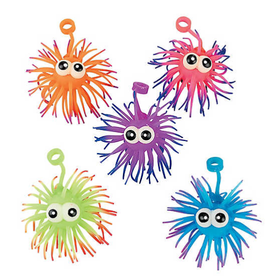 Spiky Creature Yoyos - Orange, Pink, Purple, Green, and Blue
